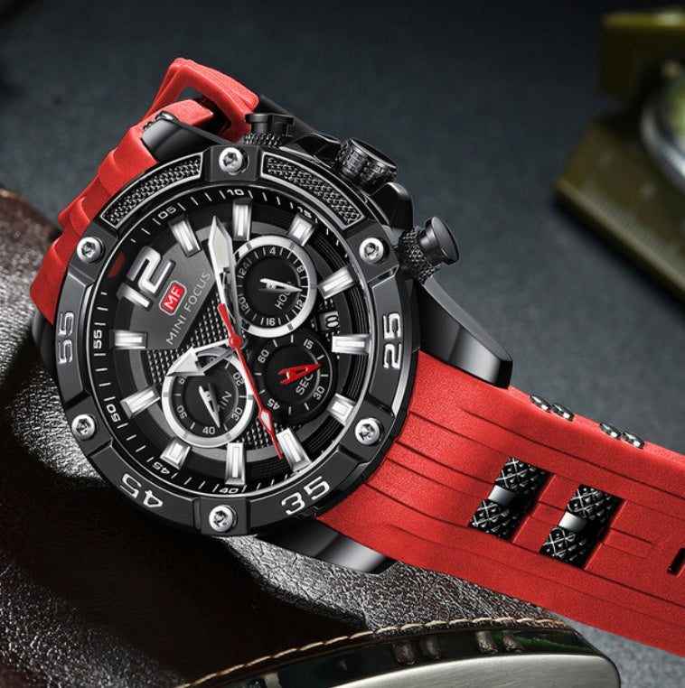 Waterproof quartz watch silicone strap