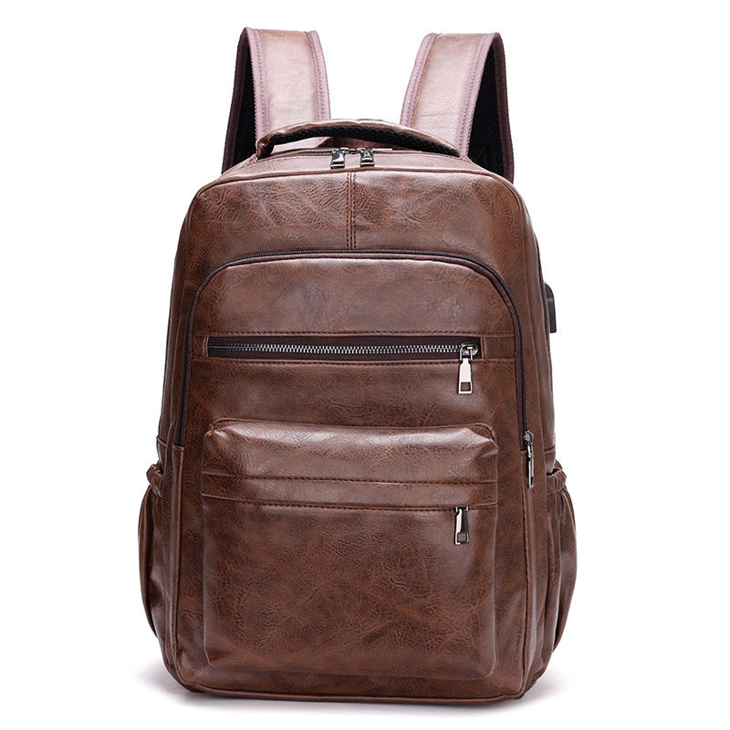 Multi-functional Retro Leather Backpack