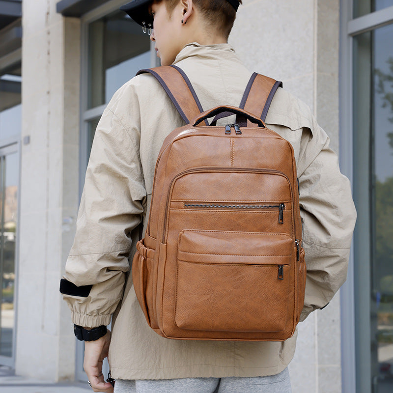 Multi-functional Retro Leather Backpack