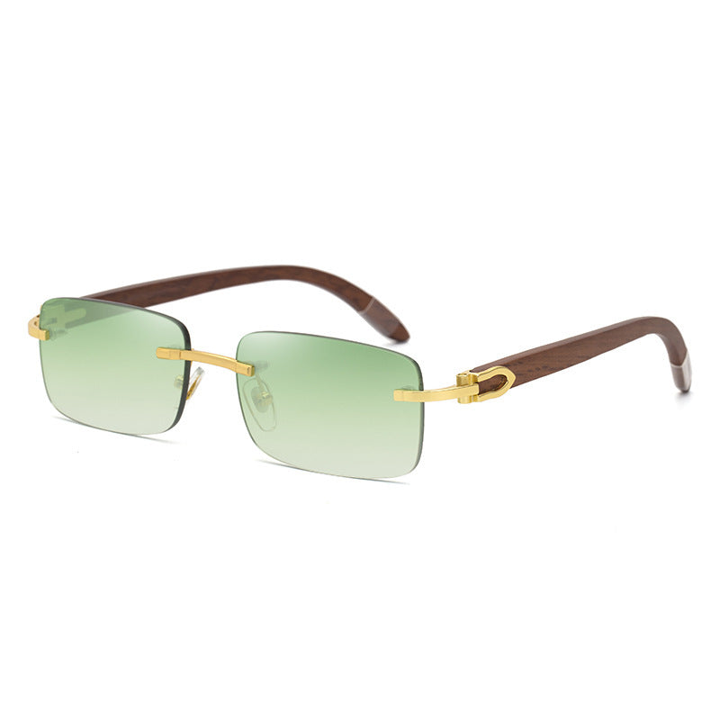 Unisex Classic Frameless Wooden Sunglasses