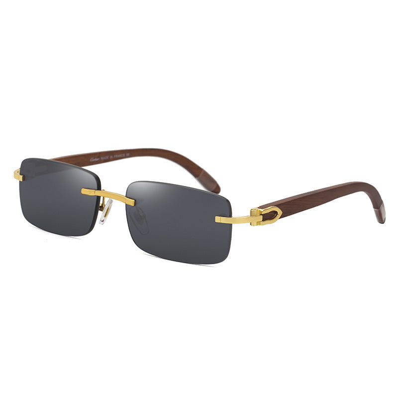 Unisex Classic Frameless Wooden Sunglasses