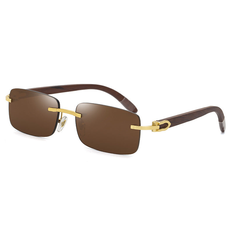 Unisex Classic Frameless Wooden Sunglasses