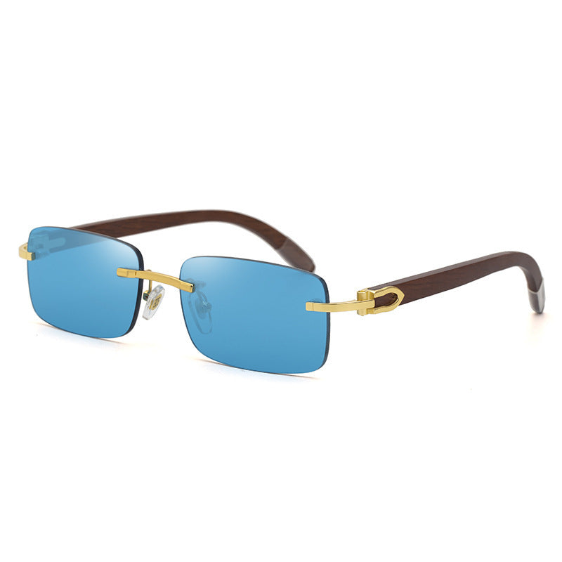 Unisex Classic Frameless Wooden Sunglasses